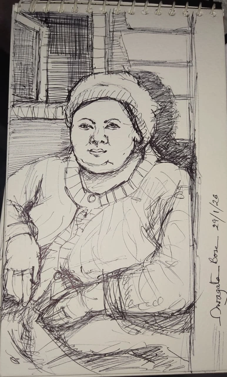 Portrait painting by Swagata Bose